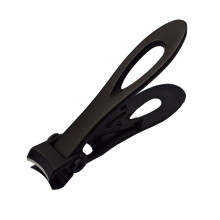 Cortaúñas de acero inoxidable con mandíbula ancha de 15 mm para uñas gruesas – Negro metalizado, tamaño grande, compatible con hombres,