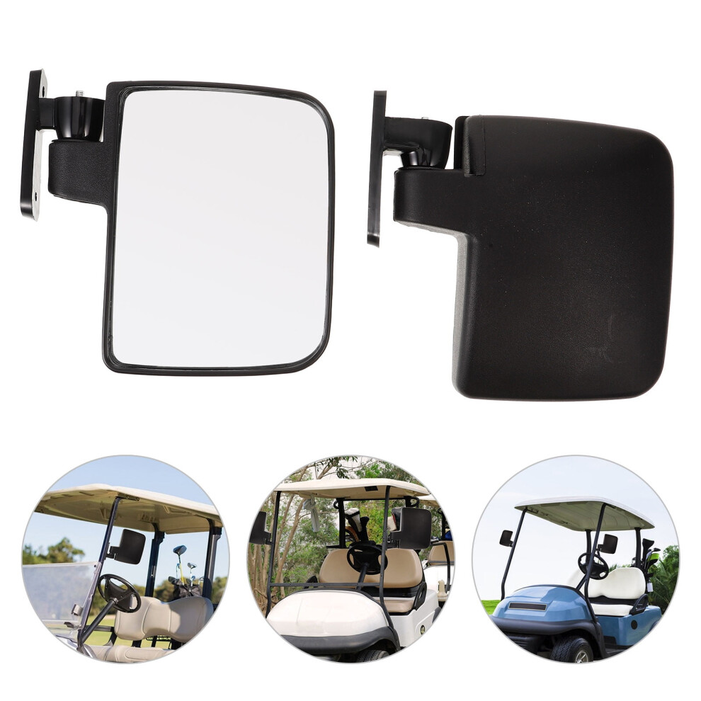 Worgeous Golf Cart Replaceable Mirror Accessories Golfs Rearview Travel Black 9175034845406