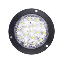 SHANGYU Runde LED-Anhänger-Rückleuchten, rot, 16 LEDs, Brems- und Rückleuchten, Einbauversion für LKW und Wohnmobil, 2-adrige Anschlusskabel