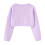 Μωβ κοντό μπολερό ζακέτα για κορίτσια, με μακριά μανίκια και πλεκτές τιράντες – 8
