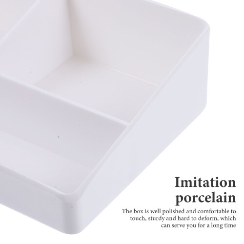 White Coffee Bar Organizer with 3 Compartments 1