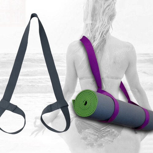 Worgeous2Pcs Στρώμα Γιόγκα με Λουράκια για Stretching Γυναικεία Λουράκια Γυμναστηρίου Μαύρα 2