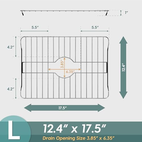 304 Stainless Steel Sink Protector Rack 17.5"x12.4" 1