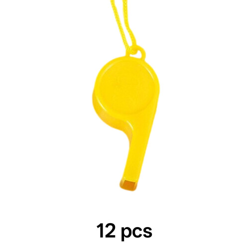 12Pcs Whistle,Cheerleading Support Whistle for Coaches,Plastic Material Emergency Whistle,Yellow