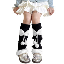 Kids Knit Leg Warmers Knitted Winter Loose Knee High Leg Bow Cute Thermal Warmers Girls,40CM