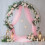 Blush Rosa Transparent Draperingstyg för Bröllopsbåge2 Paneler 5