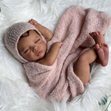 19" Reborn African American Baby Doll, Soft Cloth Body, Lifelike & Poseable, Compatible with Real Life Babies Dolls