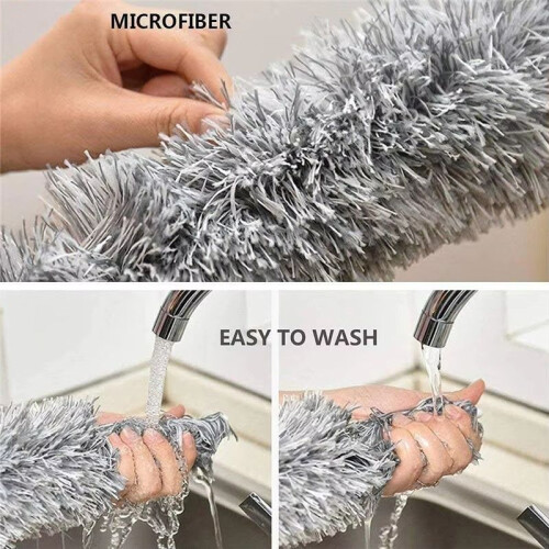 Microfiber Feathers Duster Extendable Duster with Extra Long Pole Bendable  Long Handle Dusters for CleCeilinganing 2