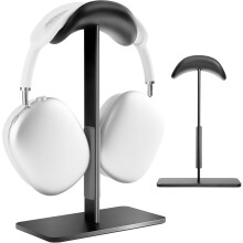 Sleep Mode Headphone Stand - Aluminum Desk Holder with Anti-Slip Base & Protective ABS Design for Premium Headphones (Black)