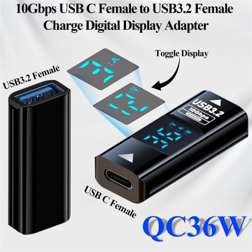 10Gbps USB C to USB A Female Adapter QC36W USB3.2 Coupler for Efficient Power Output and Data Transfer Connecting A 1