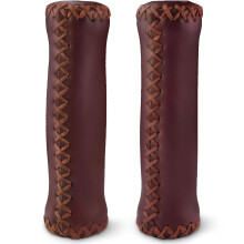 Brune cykelstyrgreb i PU-læder 120 mm / 22,2 mm