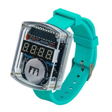 Kit Electrónico de Reloj LED DIY con Pantalla de 0,28 Pulgadas, Reloj de Tubo con Caja y Correa para Aprender A Soldar D