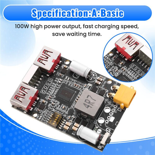 DC5-20V 2-7S 100W Charging Module FastCharging Mobile Power Motherboard Support Lithium Battery Lithium Iron Phosphate,A