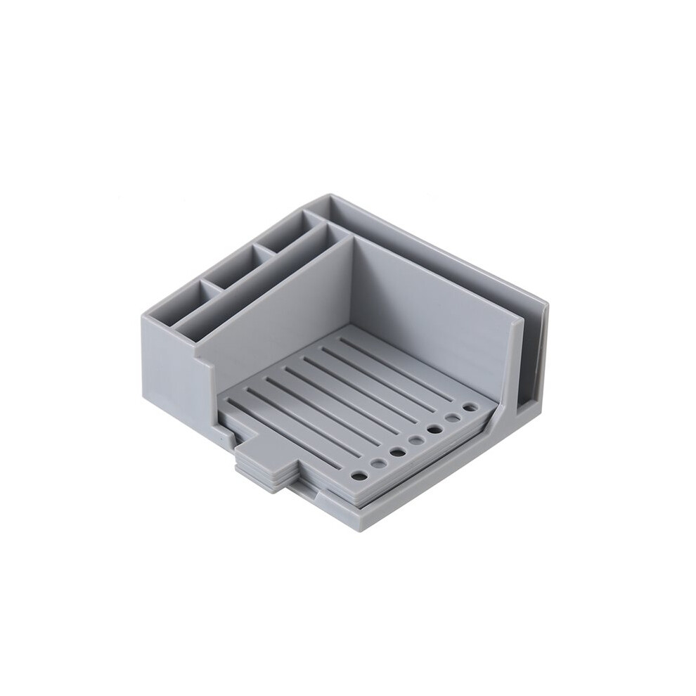 Sticky Note Holder,For 3X3/4X4 Sticky Note Stencil Dispenser With Template,Memo Pad Organizer For Office Gray 6031050465147