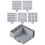 Sticky Note Holder,for 3x3/4x4 Sticky Note Stencil Dispenser with Template,Memo Pad Organizer for Office Gray 3
