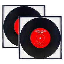 Black Music Record Album Frame 2-Pack, Display 12"X12" Vinyl LP Covers, Includes Hanger