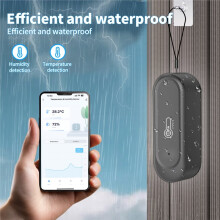 WIFI Temperature and Humidity Sensor Outdoor Waterproof Tuya APP Hygrometer Thermometer Sensor Black