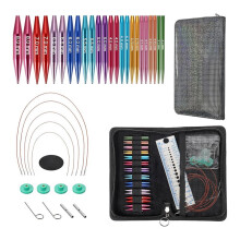 Set Korte Verwisselbare Breinaalden, 2-Inch Metalen Rondbreinaaldenset voor Beginners, 12 Paar