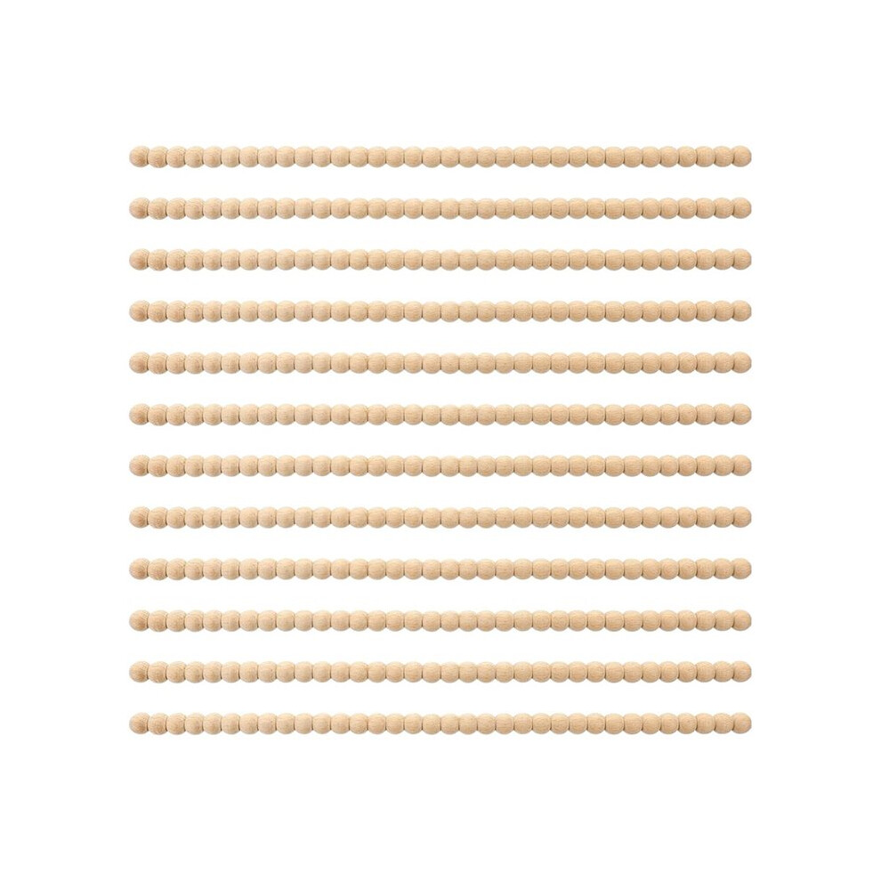 12 Pcs Decorative Beaded Wood Trim Half Wooden Beads Trim Molding 15. 75 Inch Unfinished 3D Decorative Bead Pearl