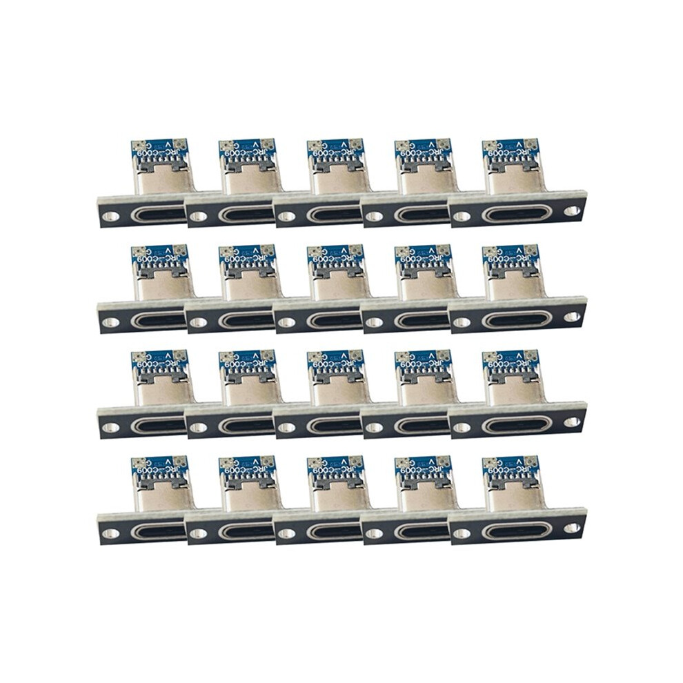 20Pcs Usb Jack 3.1 Type-C 2Pin Female Connector Jack Data Charging Port Small Electrical Charging Base With Fixing Plate 6032598251896