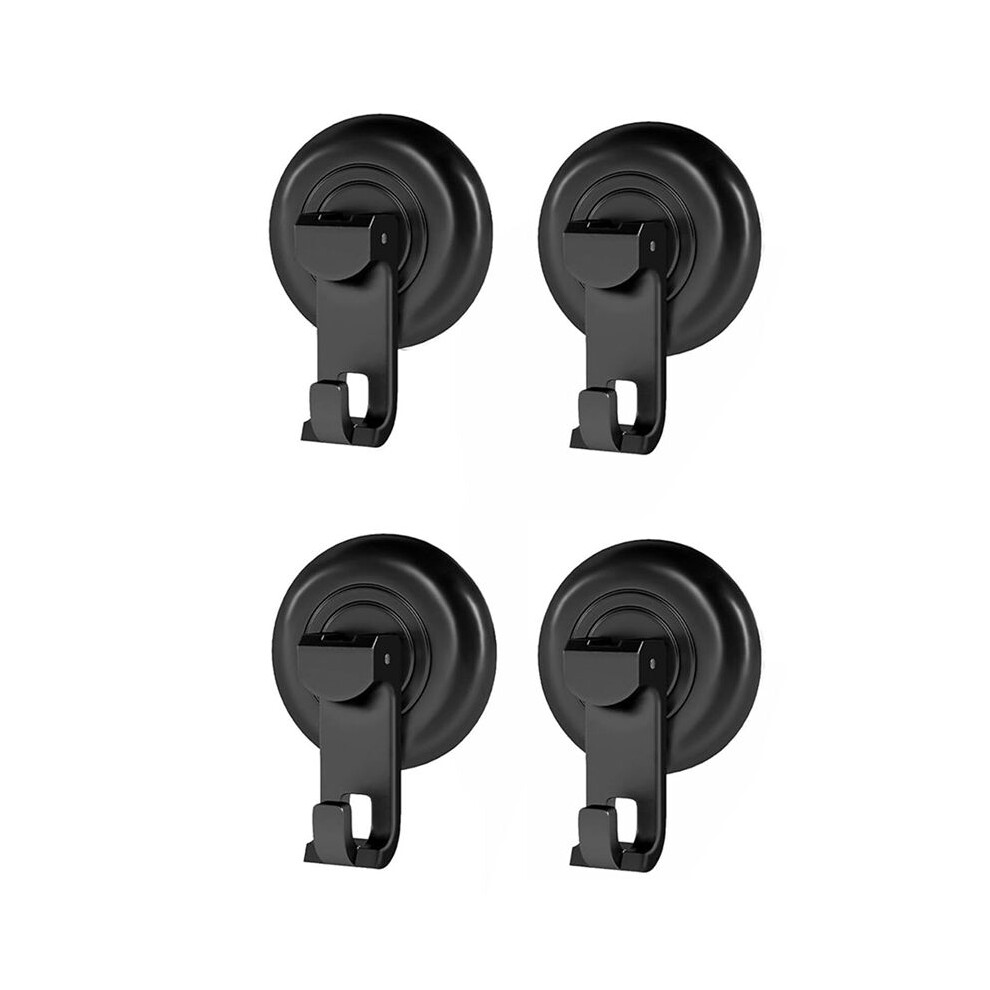 Shower Hooks Suction Cup, Heavy Duty Suction Cup Hooks For Towel, Loofah (4Pack) Waterproof Hook Black 4712647948923