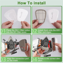 40PCS 5N11 Respirator Filter Cotton, Replacement Particulate Filter Cotton for 6200, 6502, 7502, 6800, and FF402 Series