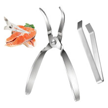 Fish Bone Pliers/Tweezers 304 Food Grade Stainless Steel Deboning Tool Kit for All Kinds of Fish
