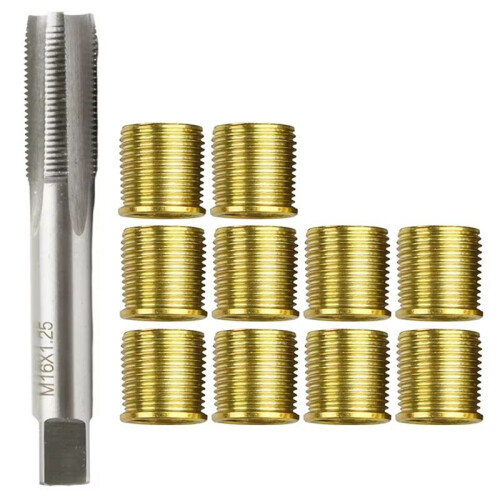 Thread Repair Kit M16X1.25 Thread Tap M14X1.25 Thread Inserts for Restoring Damaged Threads Car Pro Coil Tool