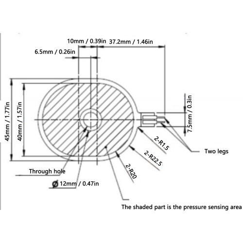 2Pcs Thin Film Pressure Sensor 0.5-50KG, Ring Shaped Force Sensor 1
