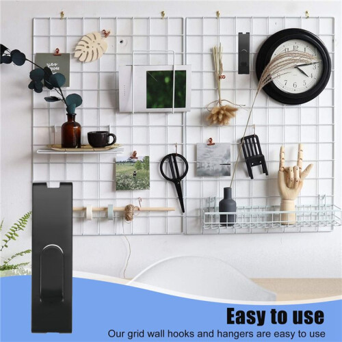 20Pcs Grid Hooks for Wall, Grid Wall Picture Hooks Gridwall Hooks Hangers Display Panels Slat Wall NotchGrid Hook 2