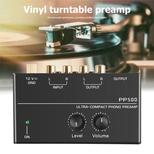 PP500 Record Player Preamplifier Vinyl Turntable Amplifier Preamplifier Turntable Volume Control Amplifier US PLUG 2