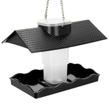 Alimentador de Pássaros Interno e Externo Alimentador de Pássaros de Capacidade Decoração de Pátio de Jardim Alimentador de Pássaros Retrátil