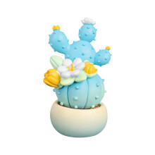 (3.8cm*3.3cm*6.5cm, Lake Blue) Cactus Statue Cute Mini Cactus Figurines Simulation Plants Decorations for Home Office Car