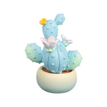 (4.9cm*4.1cm*6.2cm, Lake Blue) Cactus Statue Cute Mini Cactus Figurines Simulation Plants Decorations for Home Office Car