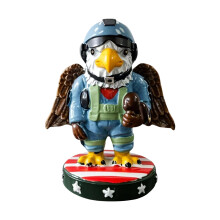 (8cm*8cm*6cm, Blue) Patriotic Bird Soldier Figurines Decor Independence Day Bird Statue Memorial Day Bird Tabletop 4th of July Decorations for Home