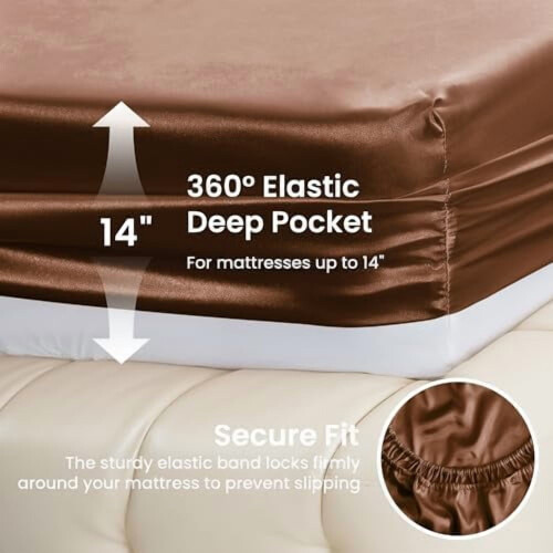 Queen Satin Sheet Set 4-Piece Deep Pocket 2