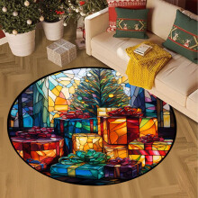 Rundt juleteppe 60 cm polyester