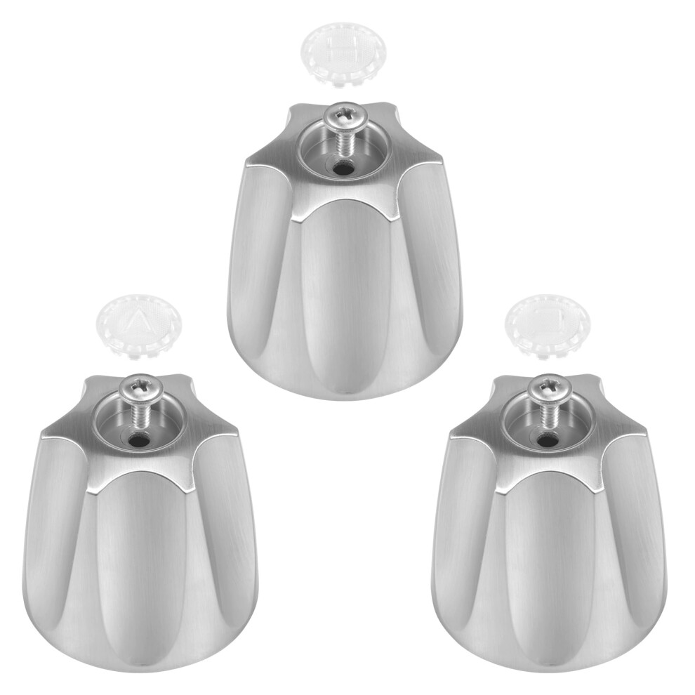 3Pcs Shower Knob Handle Easy Install Rustproof Bathtub Faucet Handle Replacement Include Hot Cold And Diverter For Bathroom 9479868184138