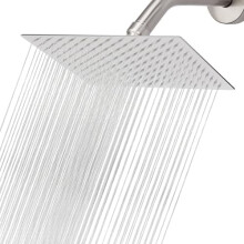 12" Rectangular Rain Shower Head, High-Flow Stainless Steel, High Pressure, Low-Water-Flow Performance, Brushed Nickel