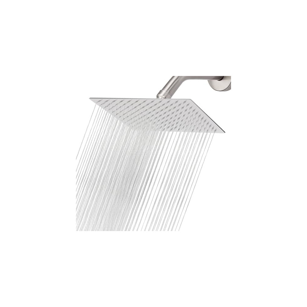 12" Rectangular Rain Shower Head, High-Flow Stainless Steel, High Pressure, Low-Water-Flow Performance, Brushed Nickel 9479868184107