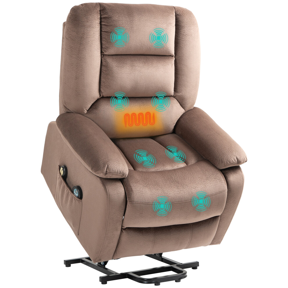 Velvet-Feel Electric Lift-and-Recline Massage Armchair, with Remote -