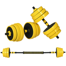 30KG Dumbbell & Barbell Adjustable Set Plate Bar Clamp Rod Home Gym