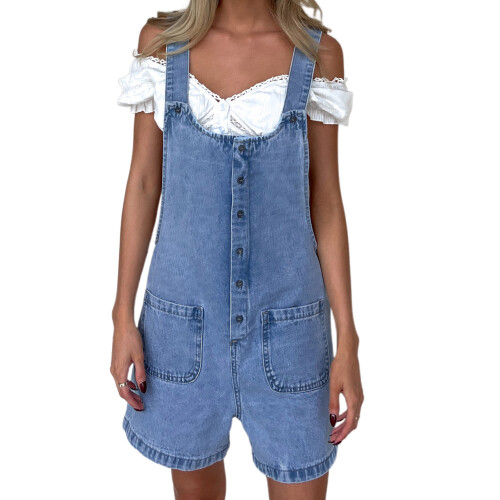 (L, Sky Blue) Γυναικεία φαρδιά τζιν για streetwear