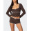 (S, Dark Brown) Γυναικείο Σετ Lounge και σορτς. 4