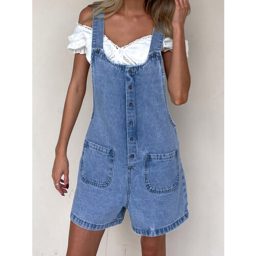 (L, Sky Blue) Γυναικεία φαρδιά τζιν για streetwear 2