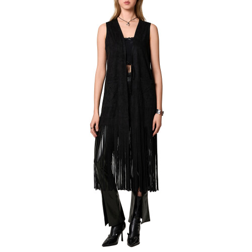 (XXL, Black) Γυναικείο γιλέκο με outfit, 1970s 1
