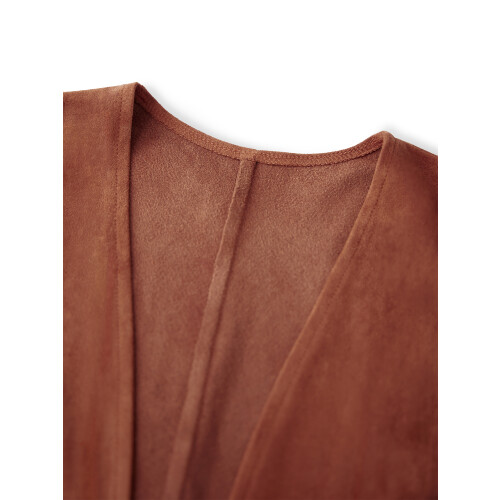 (L, Dark Brown) Γυναικείο γιλέκο με outfit, 1970s 2