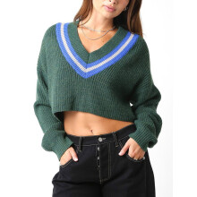 (M, Green) Pulls courts d'automne en maille
