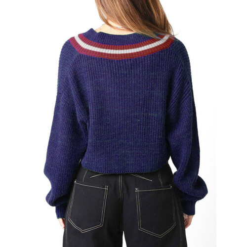 (S, Blue) Pulls courts d'automne en maille 2