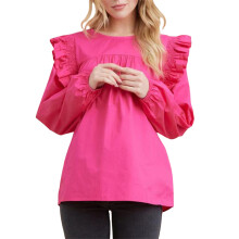 (XXL, Rose Red) Chemisiers femme grande hauts printemps-automne